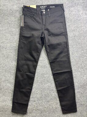Ariat Perfect Rise Skinny Jeans Womens 29R Black Dark Wash Stretch Denim